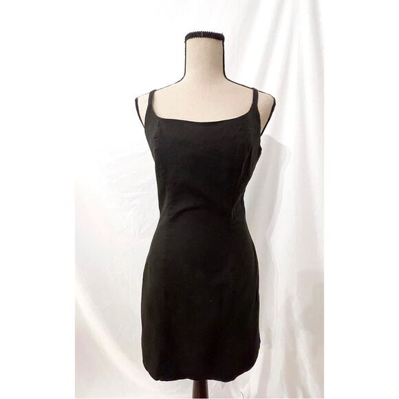 JR's Dresses Mini Dress | Black Linen Vintage 90s - Picture 1 of 7